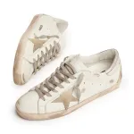 Golden Goose 'Super-Star with silver heel tab and metal stud lettering'