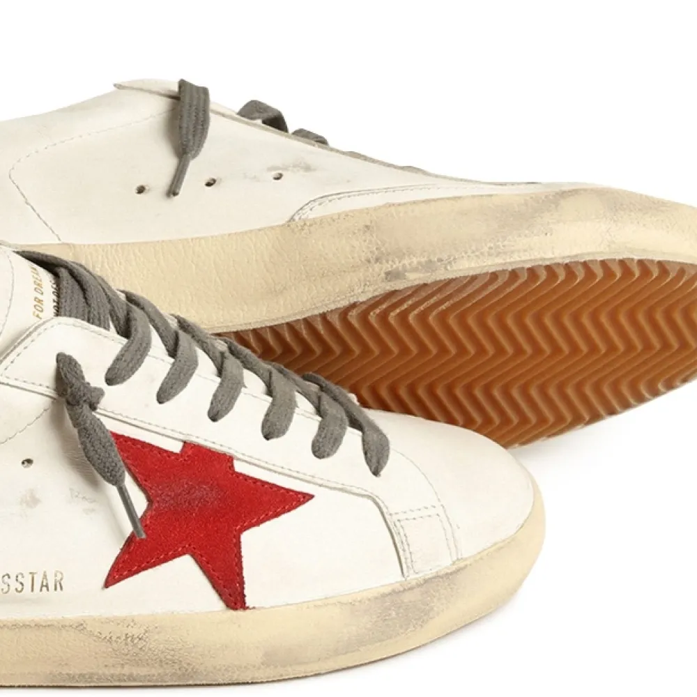Golden Goose Super-Star White Grey Red