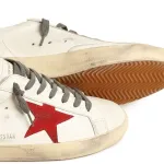 Golden Goose Super-Star White Grey Red