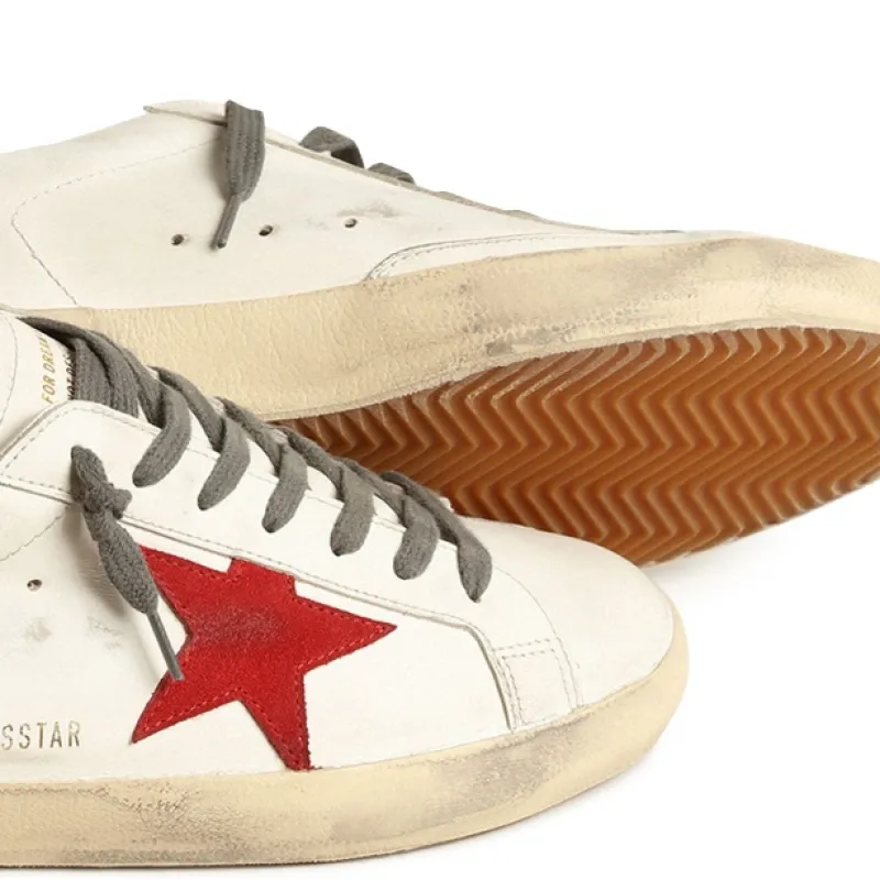 Golden Goose Super-Star White Grey Red
