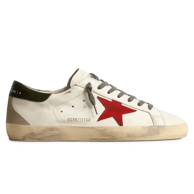 Golden Goose Super-Star White Grey Red 01