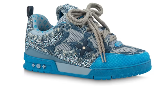    Louis Vuitton Skate Trainer Blue Swarovski Monogram
