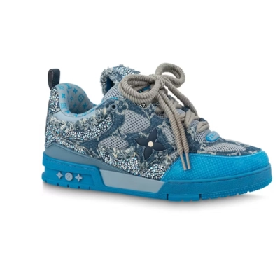 Louis Vuitton Skate Trainer Blue Swarovski Monogram 01