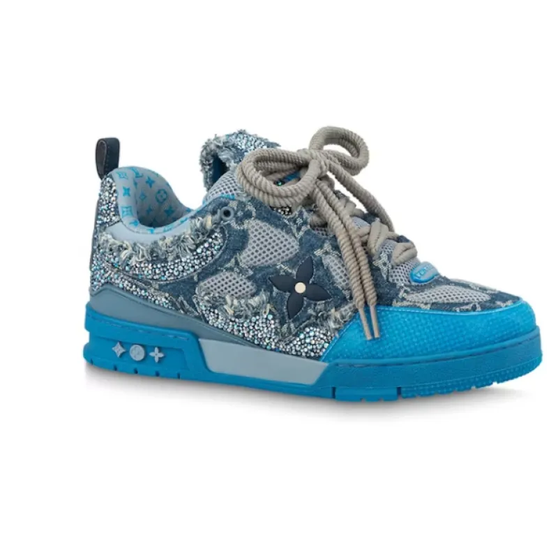 Louis Vuitton Skate Trainer Blue Swarovski Monogram