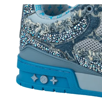 Louis Vuitton Skate Trainer Blue Swarovski Monogram 02