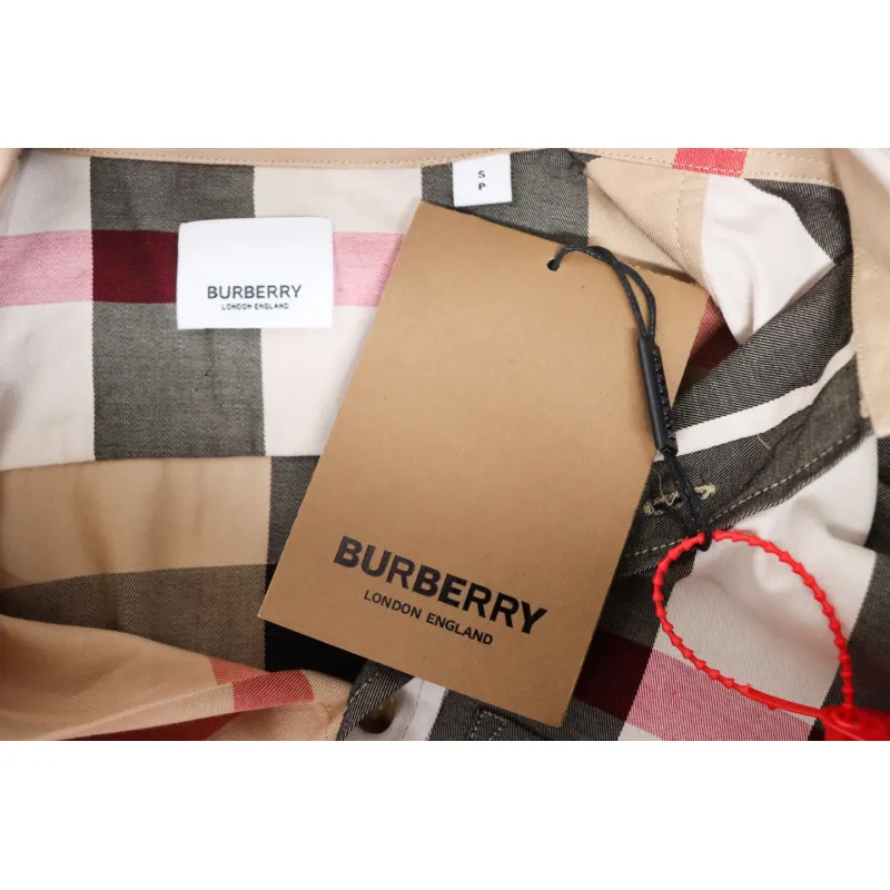 Top Quality Burberry Classic Large Check Colour Block Plaid Shirt