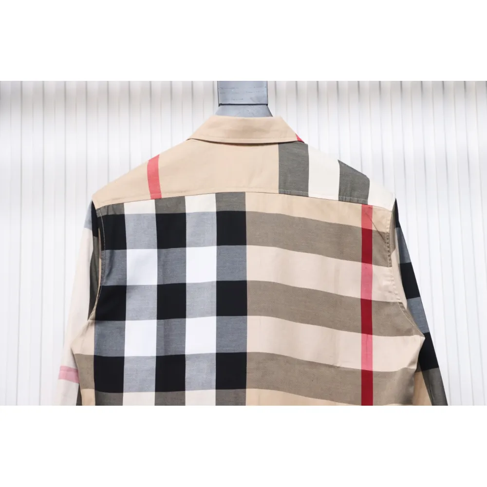 Top Quality Burberry Classic Large Check Colour Block Plaid Shirt