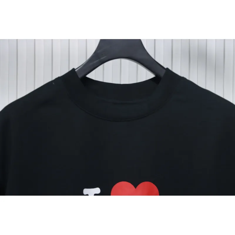 Top Quality Balenciaga Limited Love Print Short Sleeve T-Shirt (Black)