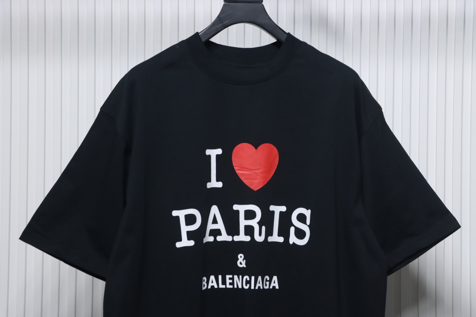 Top Quality Balenciaga Limited Love Print Short Sleeve T-Shirt (Black)