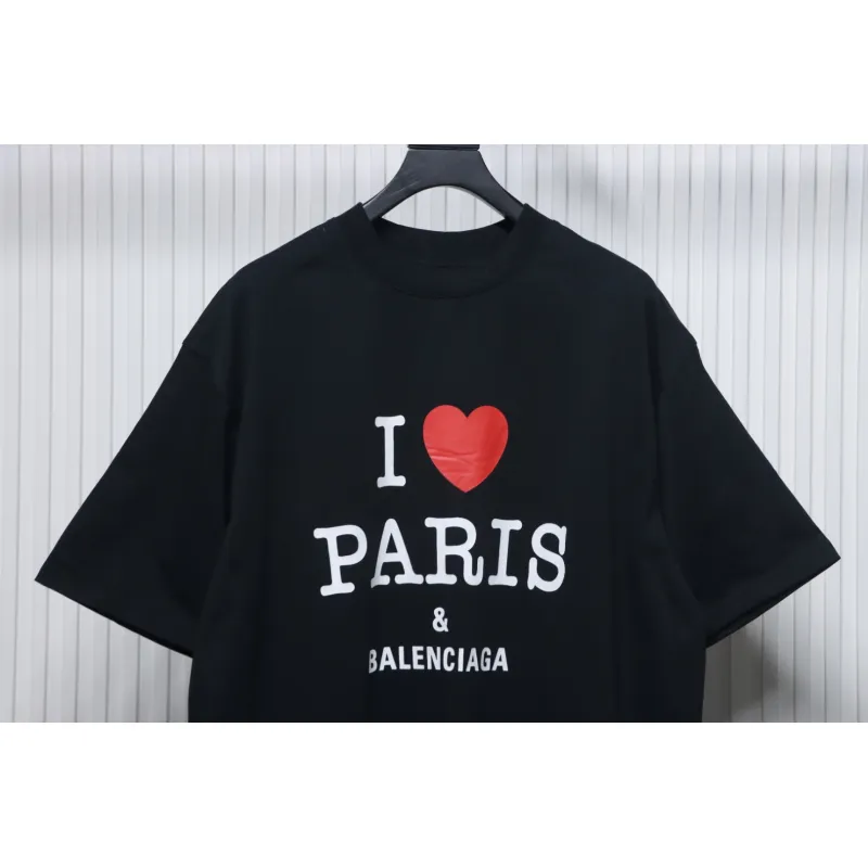 Top Quality Balenciaga Limited Love Print Short Sleeve T-Shirt (Black)