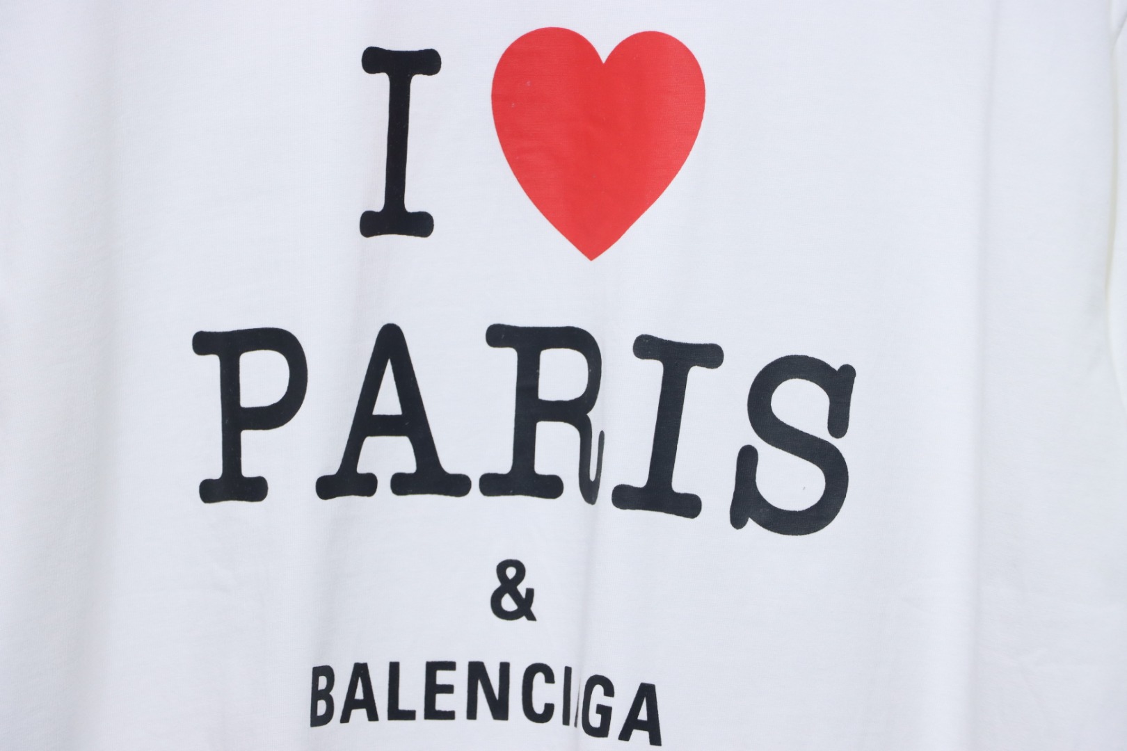 Top Quality Balenciaga Limited Love Print Short Sleeve T-Shirt (White)