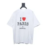 Top Quality Balenciaga Limited Love Print Short Sleeve T-Shirt (White)