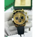 Cosmograph Daytona Yellow Gold Golden and Black Dial Oysterflex Men's Watch M126518LN-0012