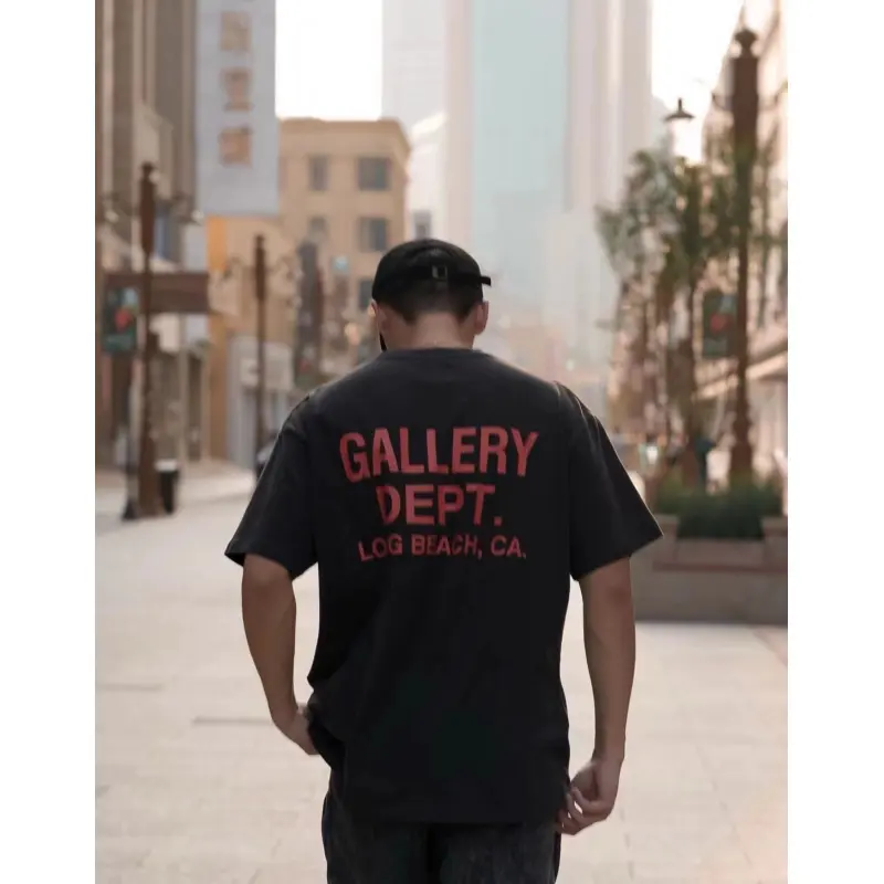 Top Quality GALLERY DEPT Vintage Aged Slogan Short Sleeve