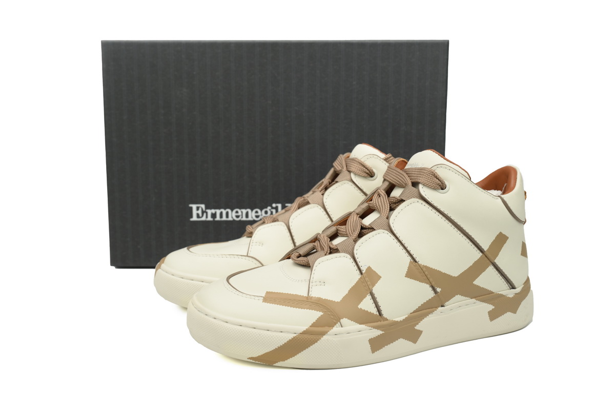 Ermenegildo Zegna Mid Top Striped Beige