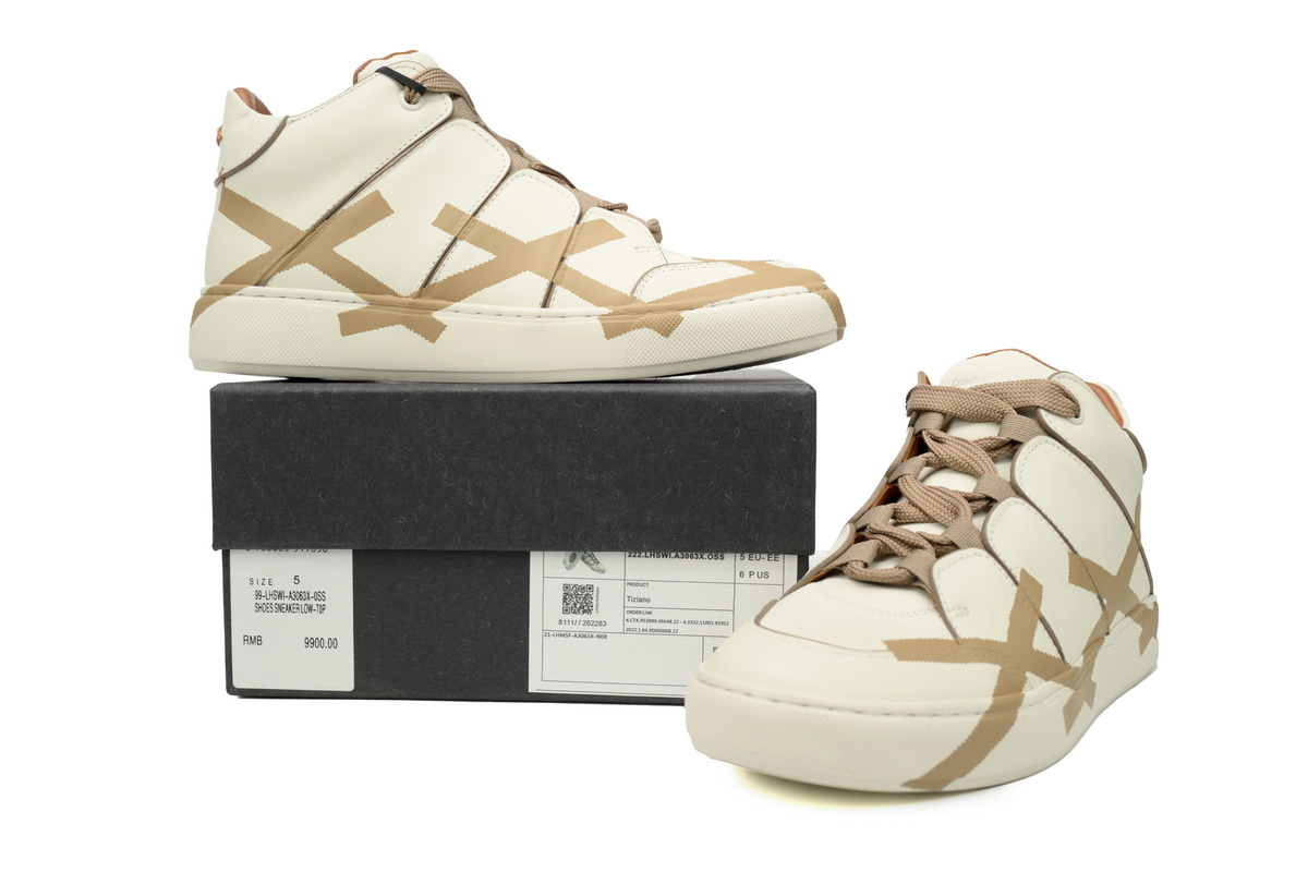 Ermenegildo Zegna Mid Top Striped Beige