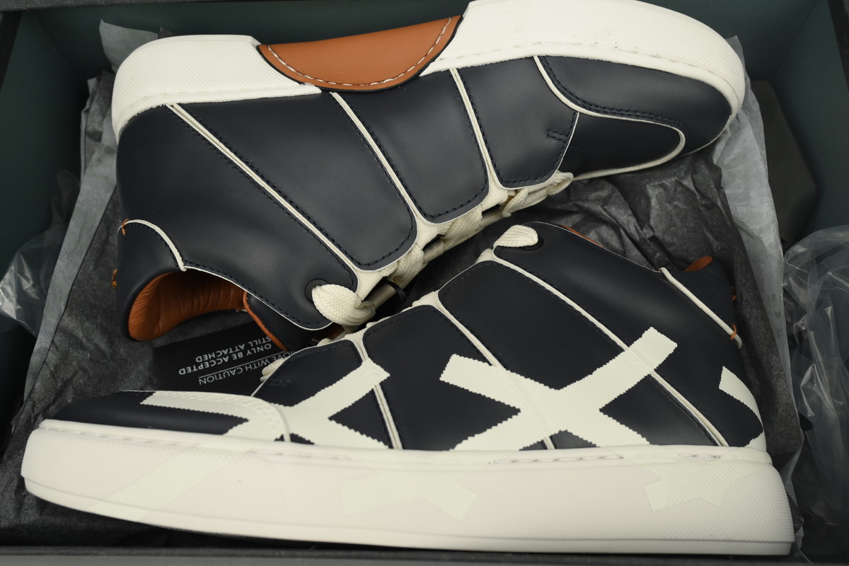 Ermenegildo Zegna Mid Top Striped Black and White