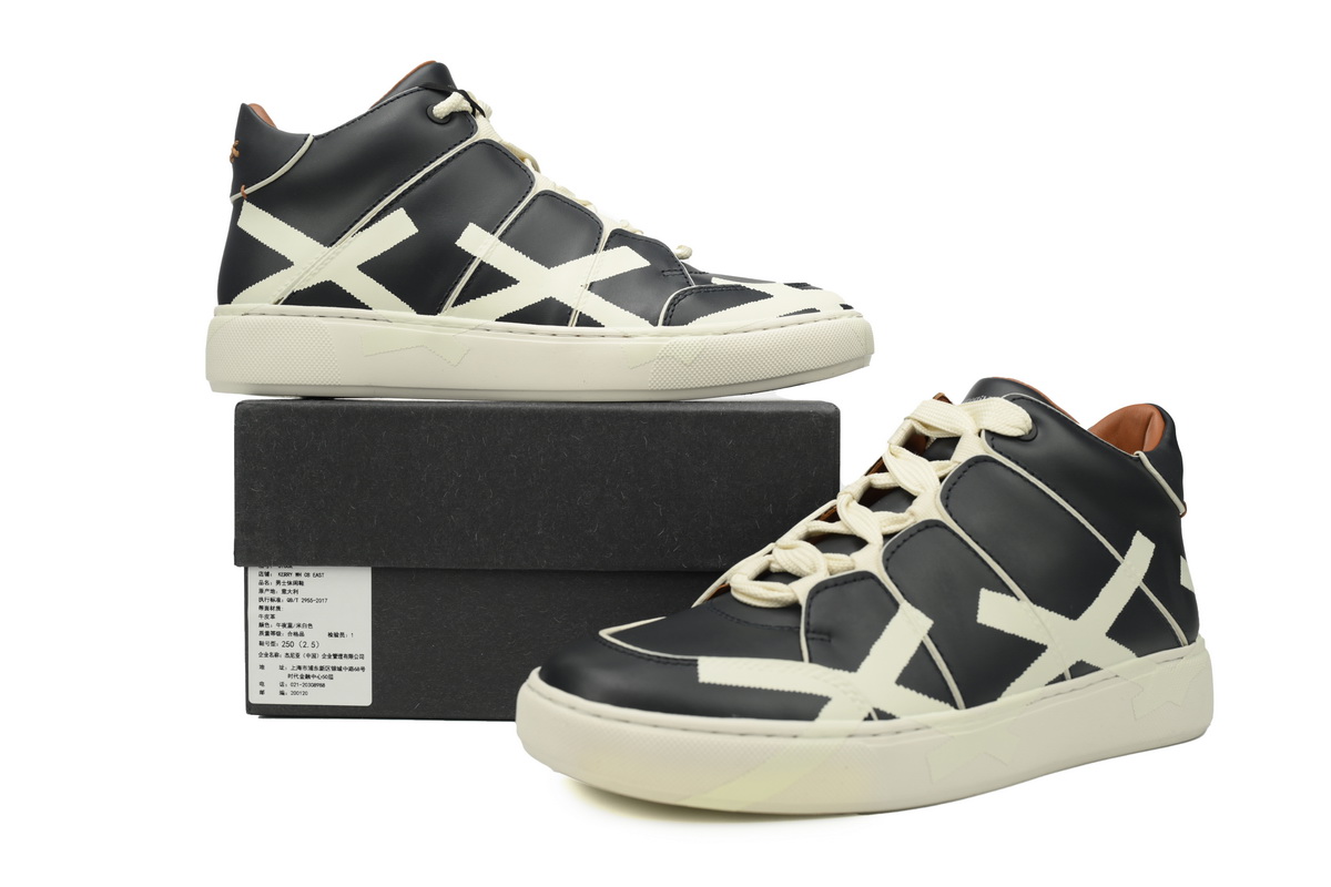 Ermenegildo Zegna Mid Top Striped Black and White