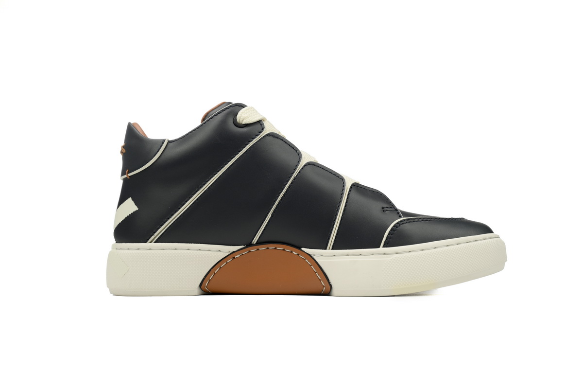 Ermenegildo Zegna Mid Top Striped Black and White