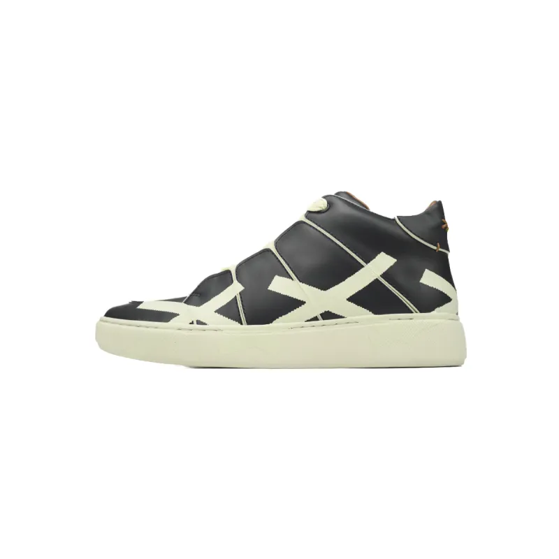 Ermenegildo Zegna Mid Top Striped Black and White