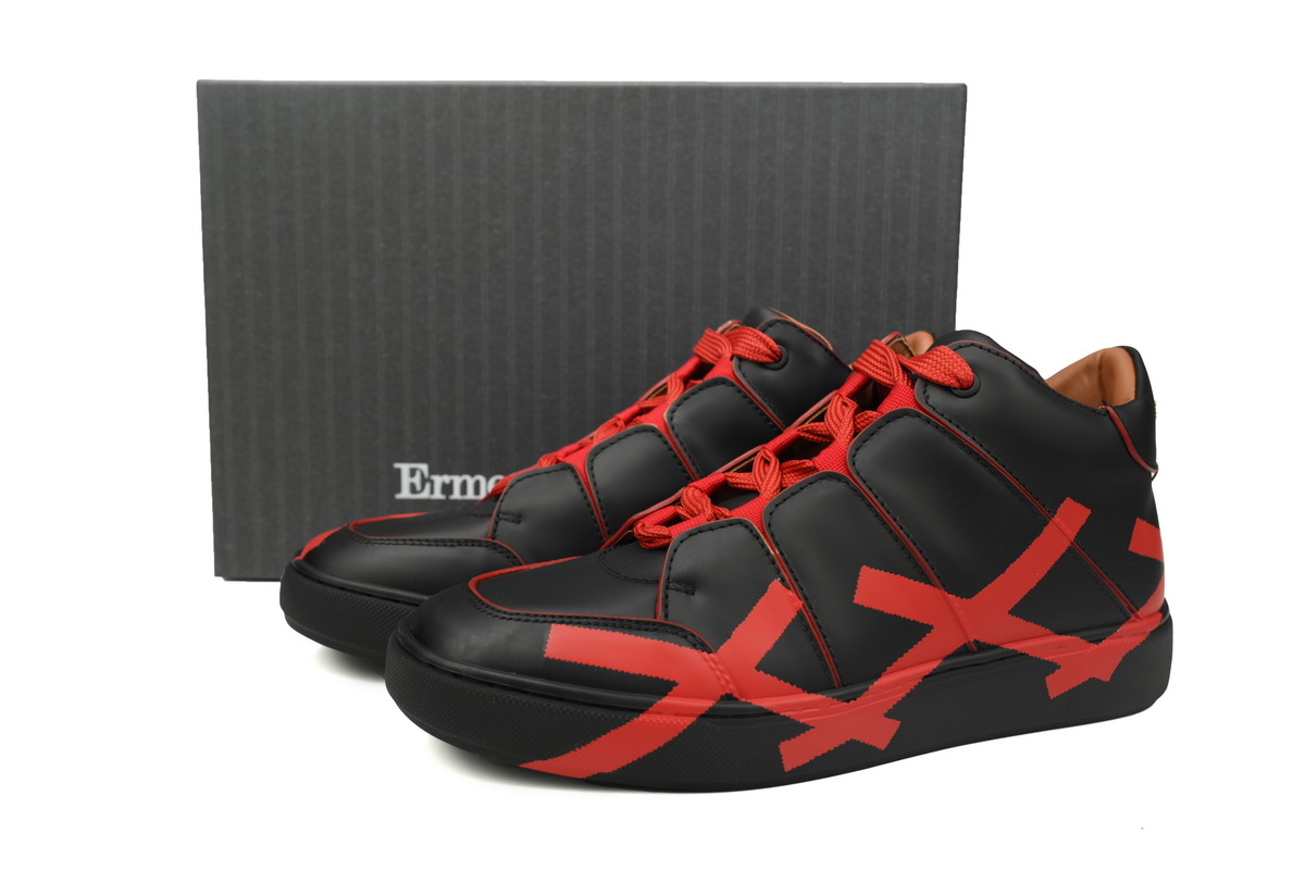 Ermenegildo Zegna Mid Top Striped Black Red