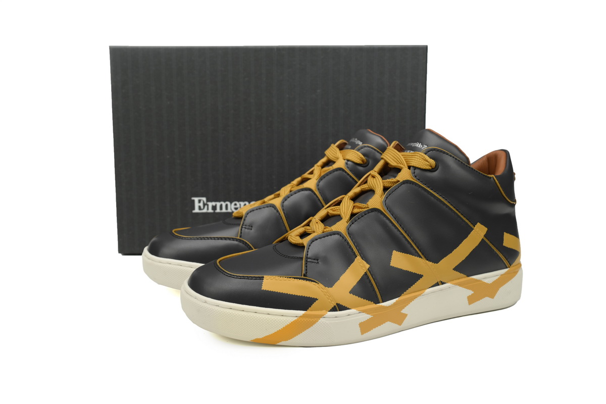 Ermenegildo Zegna Mid Top Striped Black Yellow