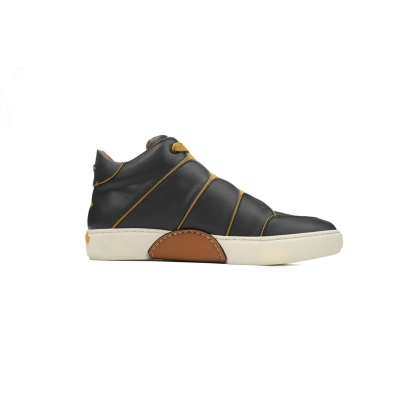 Ermenegildo Zegna Mid Top Striped Black Yellow 02
