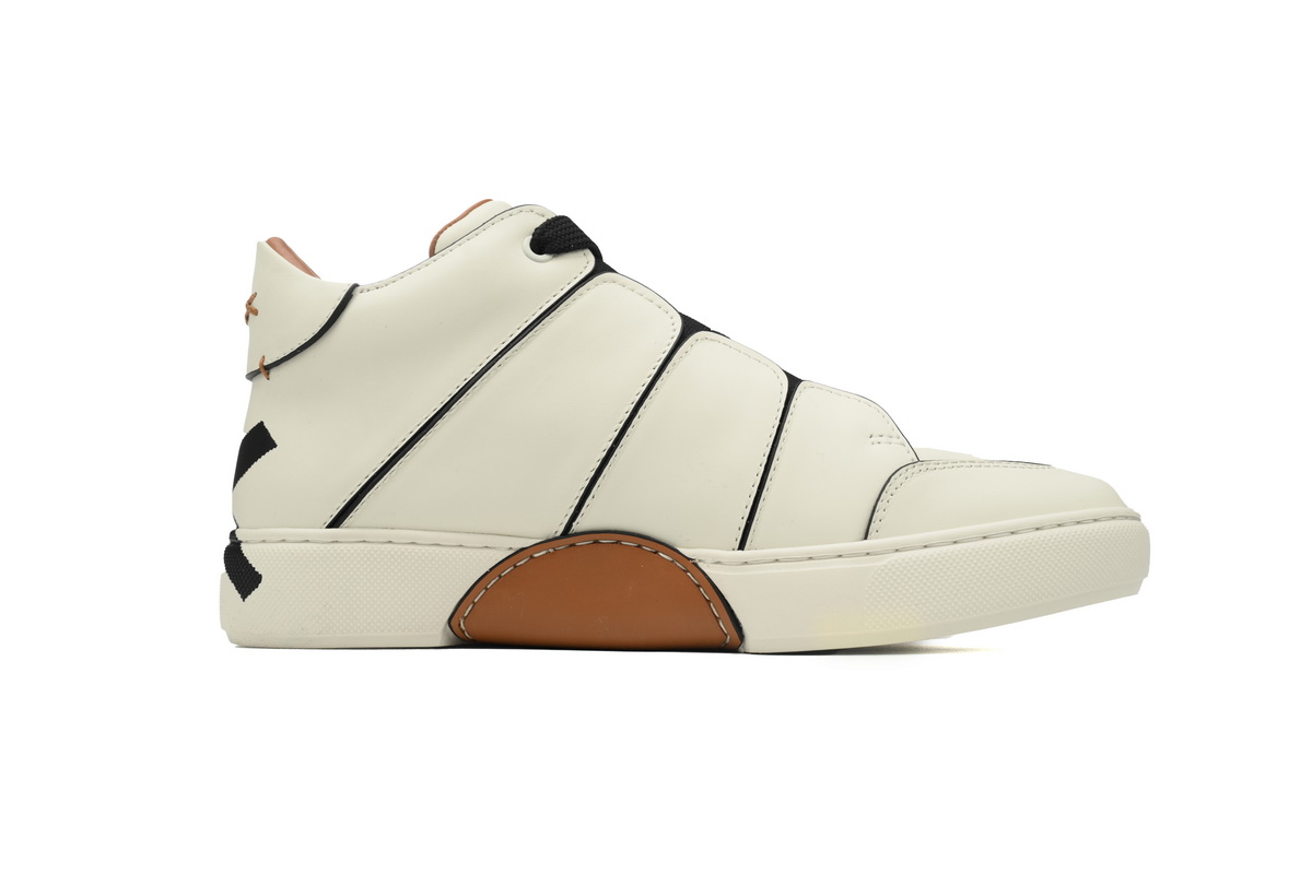 Ermenegildo Zegna Mid Top Striped White Black