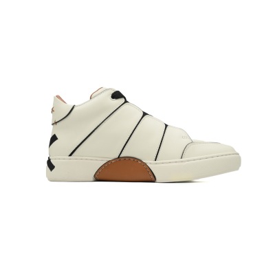 Ermenegildo Zegna Mid Top Striped White Black 02