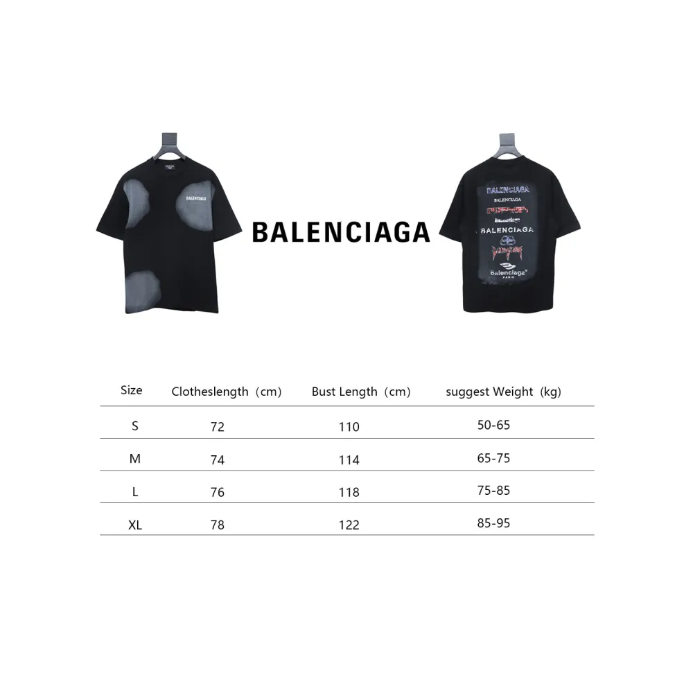 Top Quality Balenciaga 25ss letter short sleeve