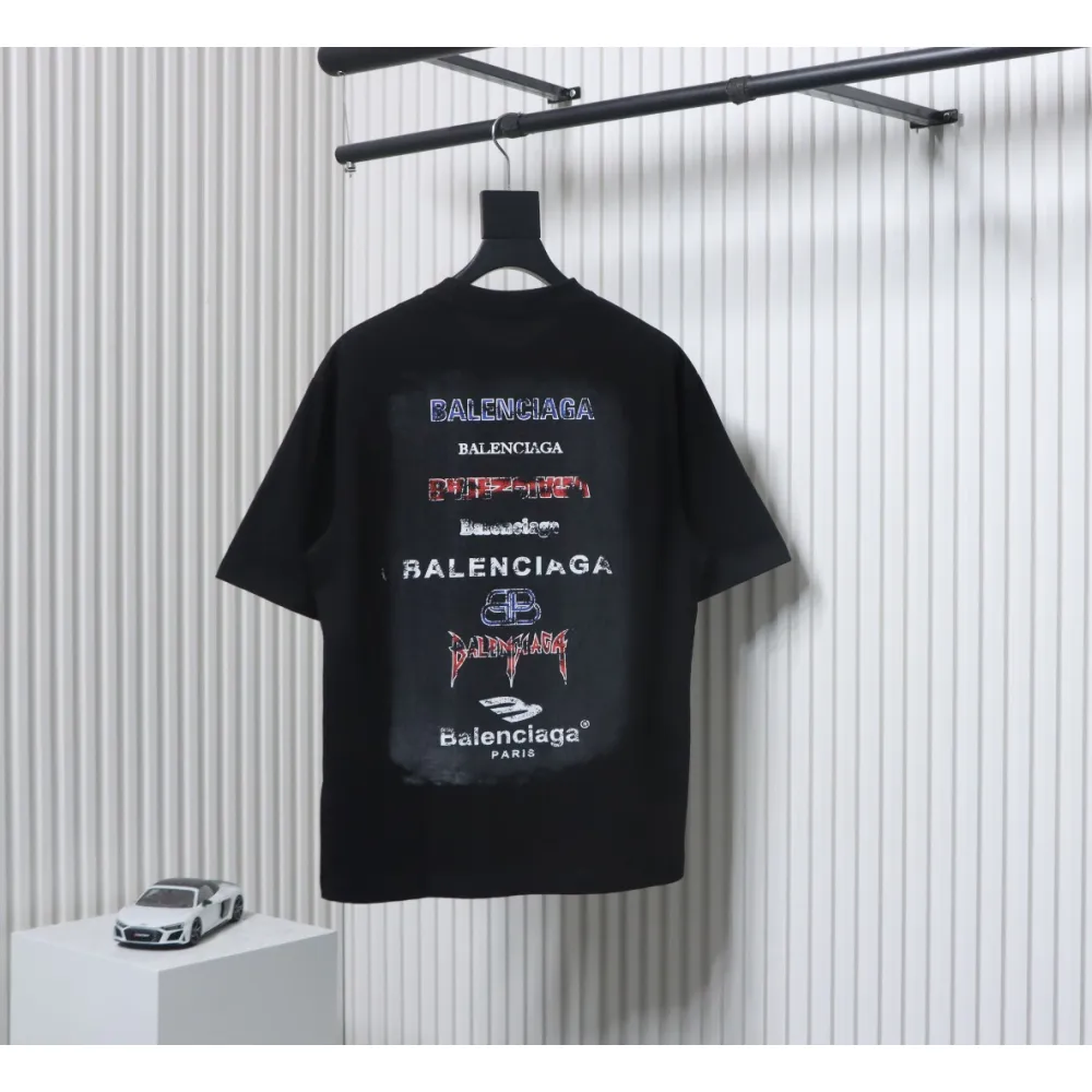 Top Quality Balenciaga 25ss letter short sleeve