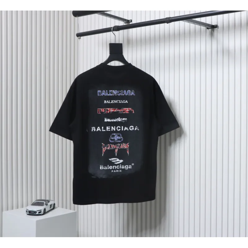 Top Quality Balenciaga 25ss letter short sleeve