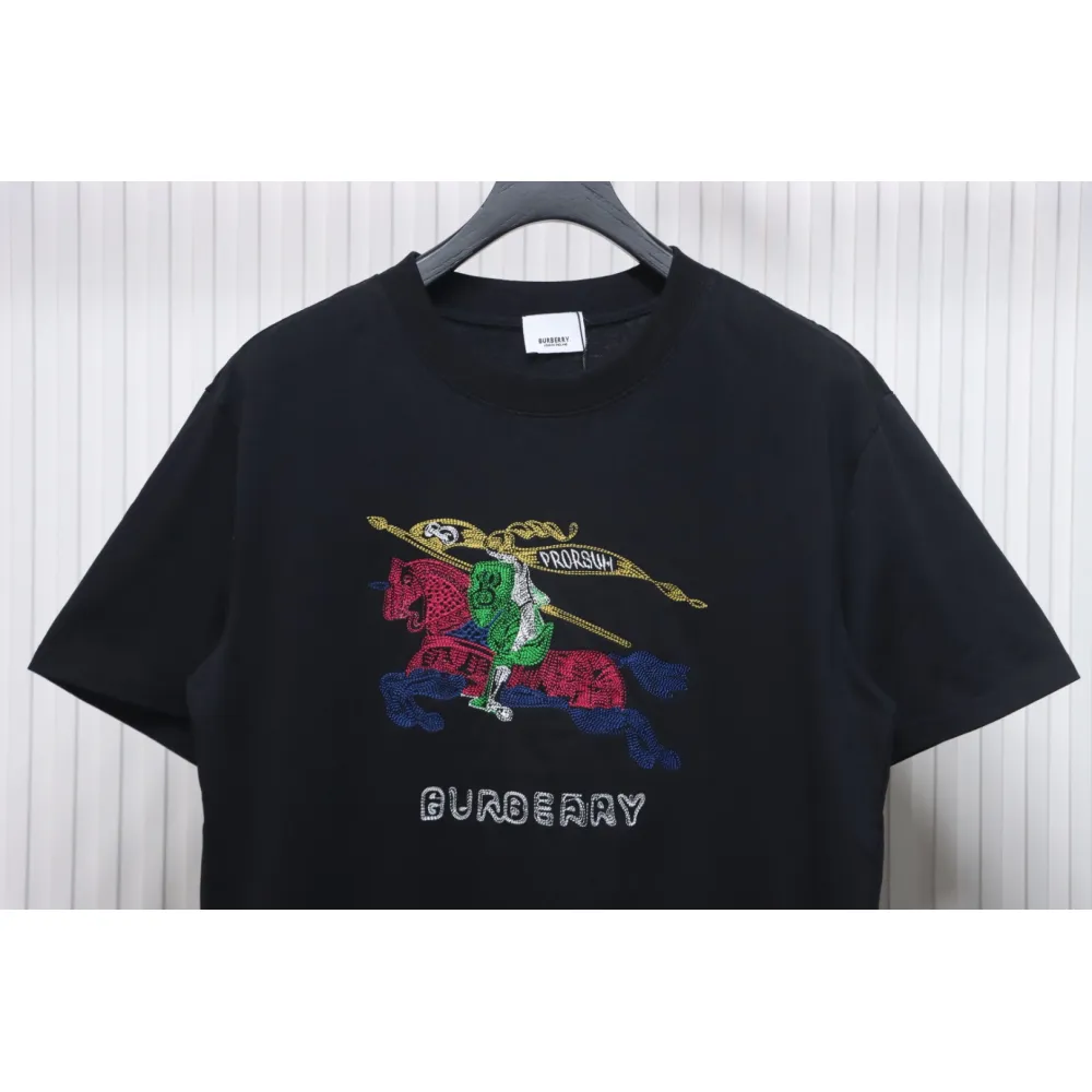 Top Quality Burberry 24ss color knight horse print short sleeve