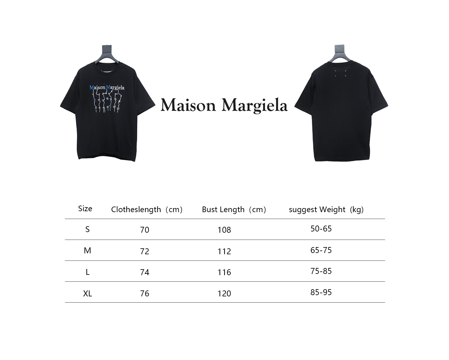     Maison Margiela short-sleeved embroidered T-shirt （Black）