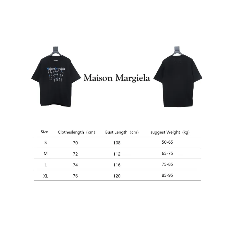 Top Quality Maison Margiela short-sleeved embroidered T-shirt （Black）