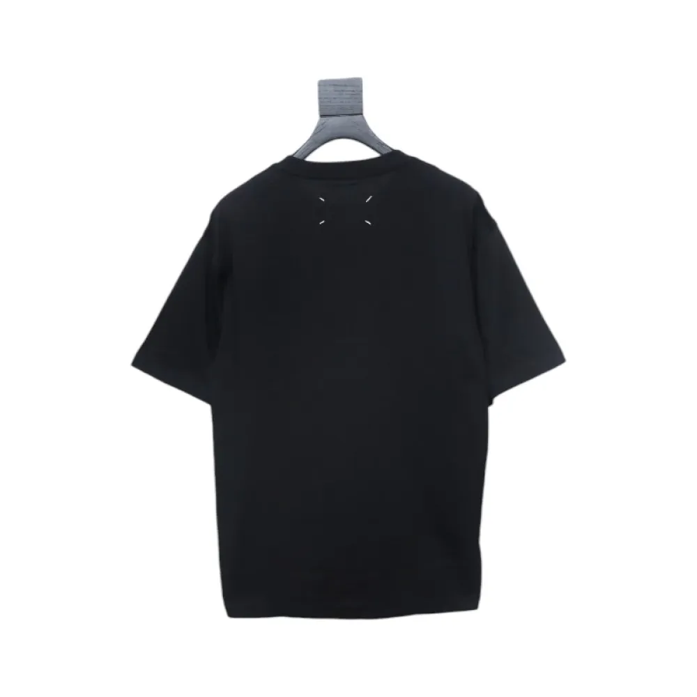 Top Quality Maison Margiela short-sleeved embroidered T-shirt （Black）