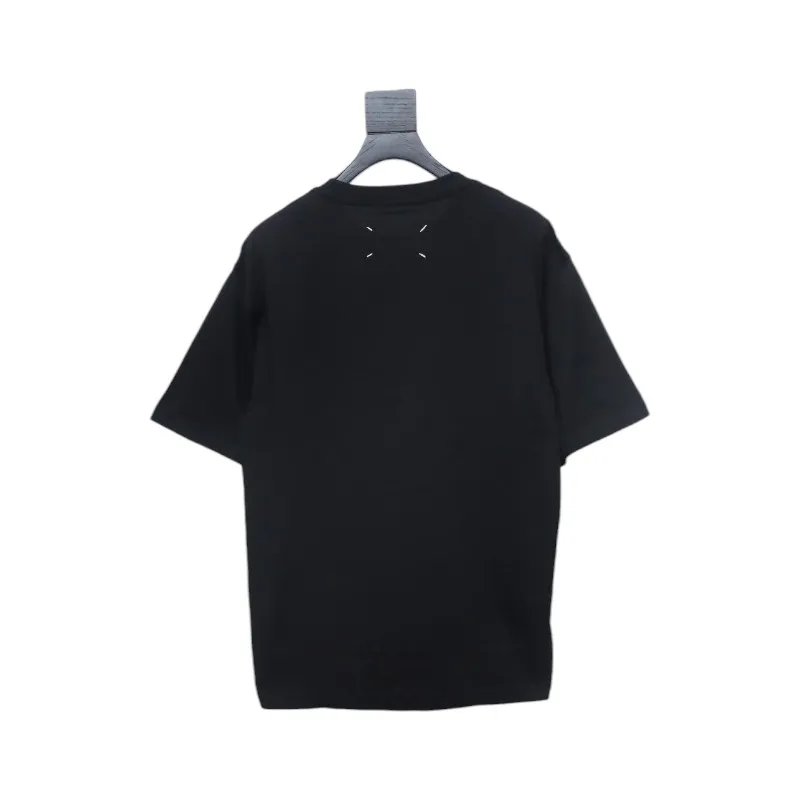 Top Quality Maison Margiela short-sleeved embroidered T-shirt （Black）