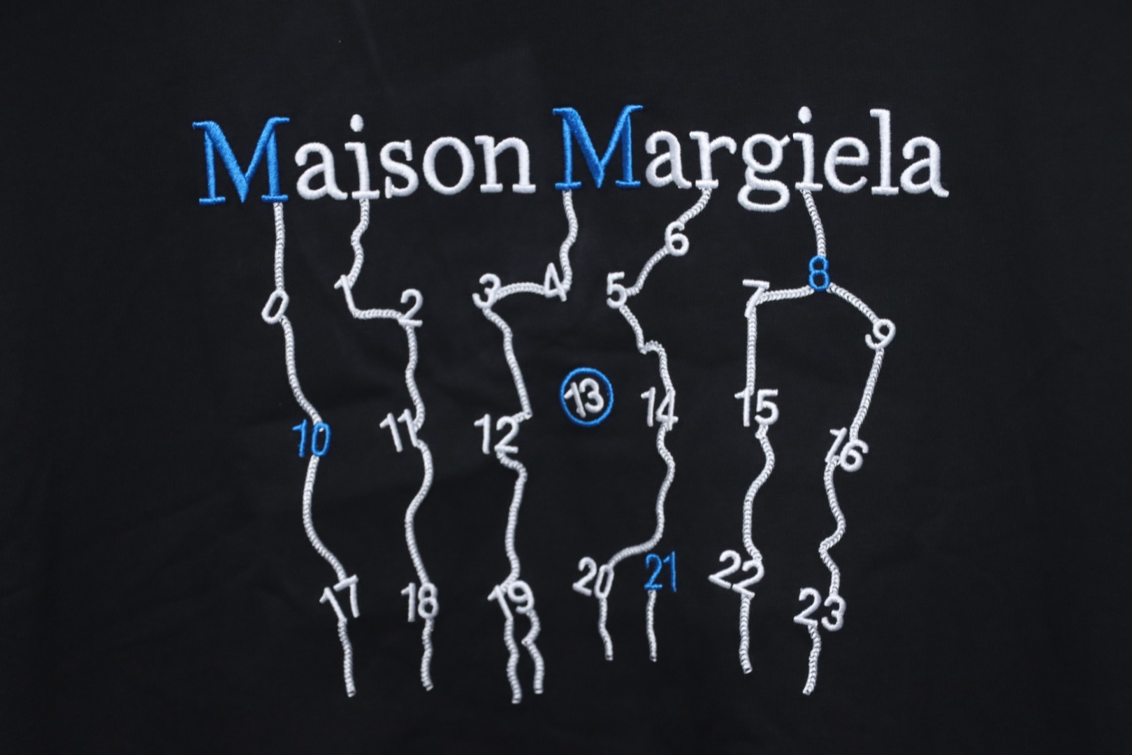     Maison Margiela short-sleeved embroidered T-shirt （Black）