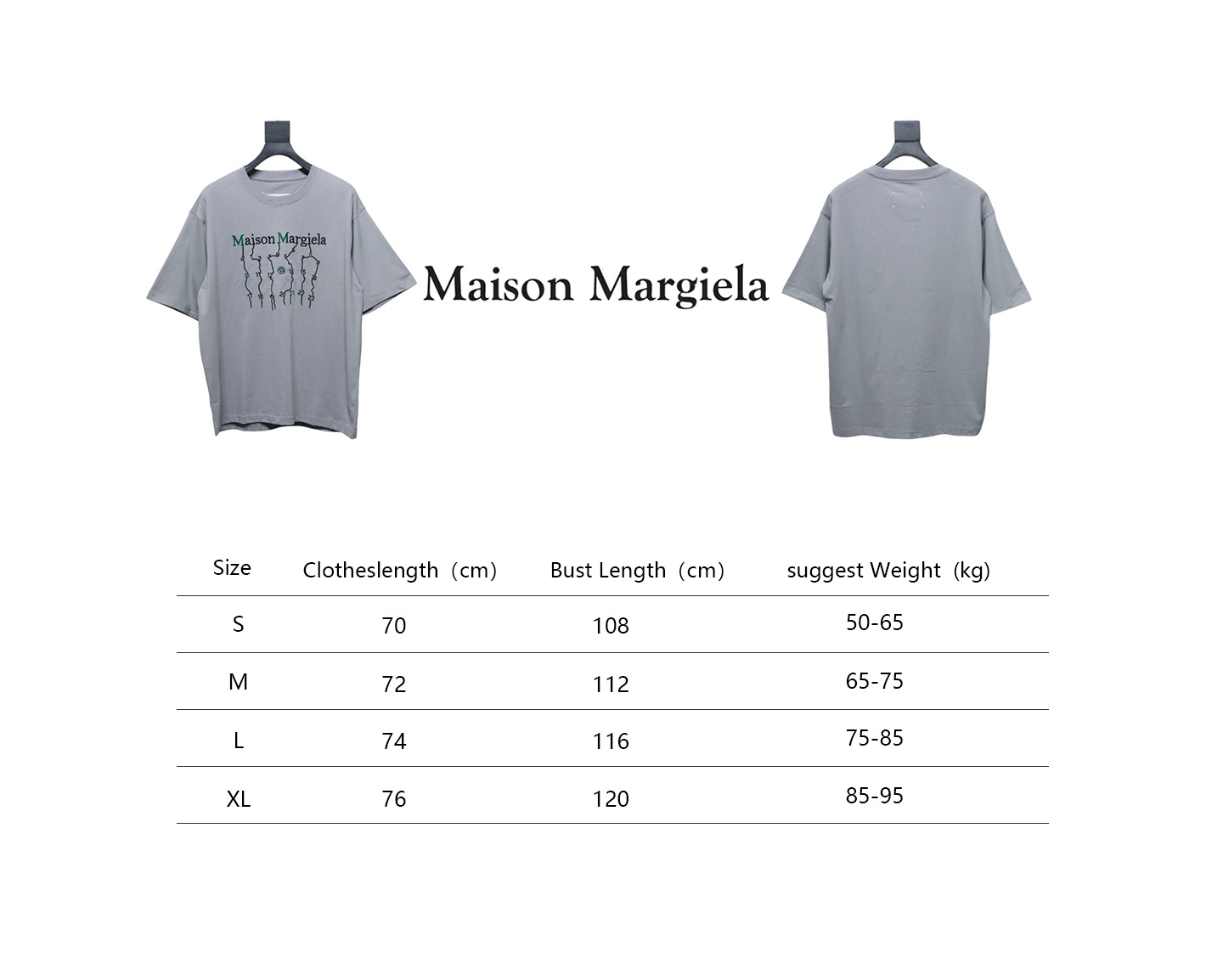     Maison Margiela short-sleeved embroidered T-shirt （Grey）