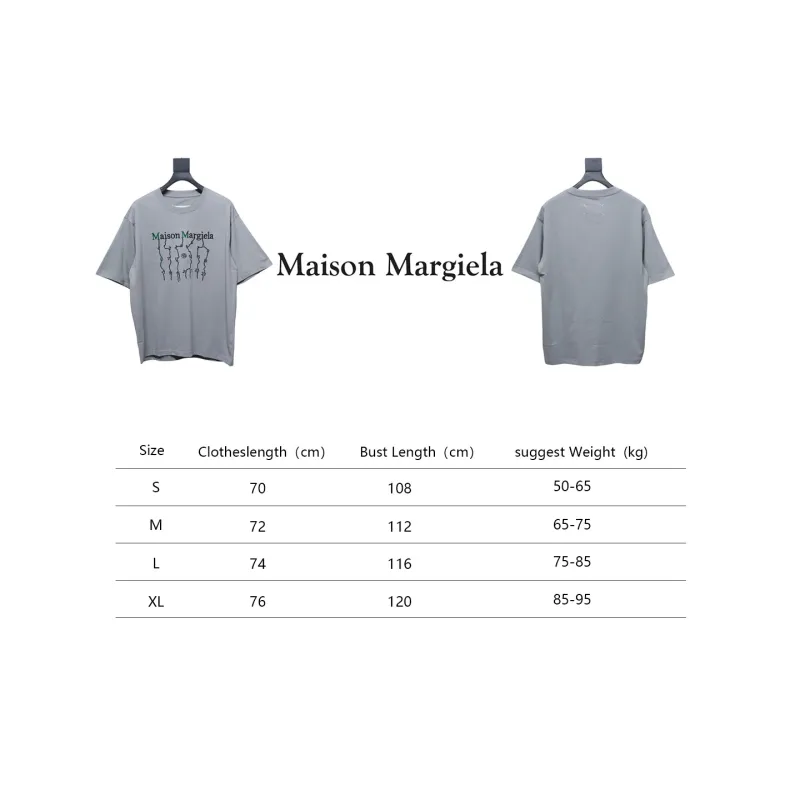 Top Quality Maison Margiela short-sleeved embroidered T-shirt （Grey）