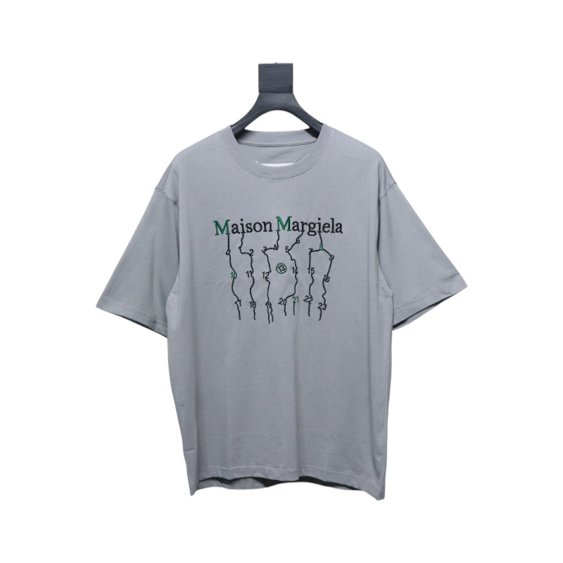     Maison Margiela short-sleeved embroidered T-shirt （Grey）