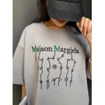 Top Quality Maison Margiela short-sleeved embroidered T-shirt （Grey）