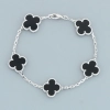     Van Cleef & Arpels four-leaf clover black agate five-flower bracelet