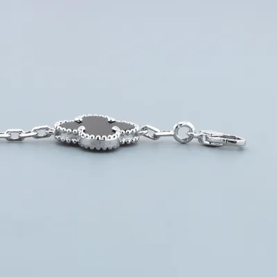 Top Quality Van Cleef & Arpels four-leaf clover black agate five-flower bracelet 02