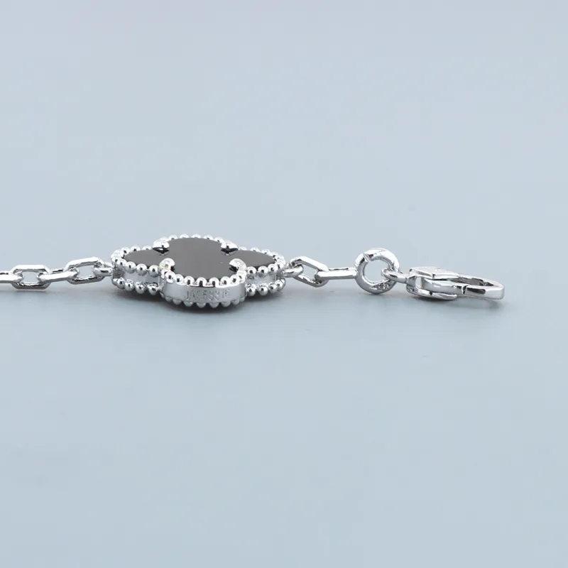 Top Quality Van Cleef & Arpels four-leaf clover black agate five-flower bracelet