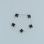 Top Quality Van Cleef & Arpels four-leaf clover black agate five-flower bracelet