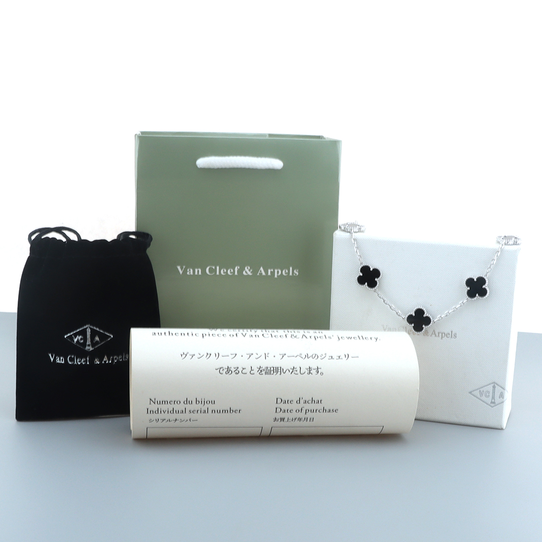 Top Quality Van Cleef & Arpels four-leaf clover black agate five-flower bracelet