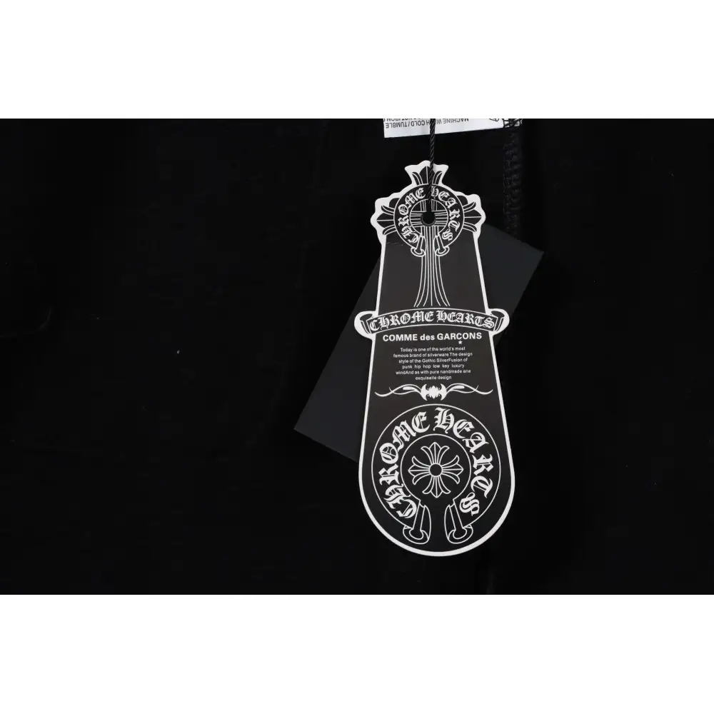 Top Quality Chrome Hearts Embroidered Cross Terry Shorts Black