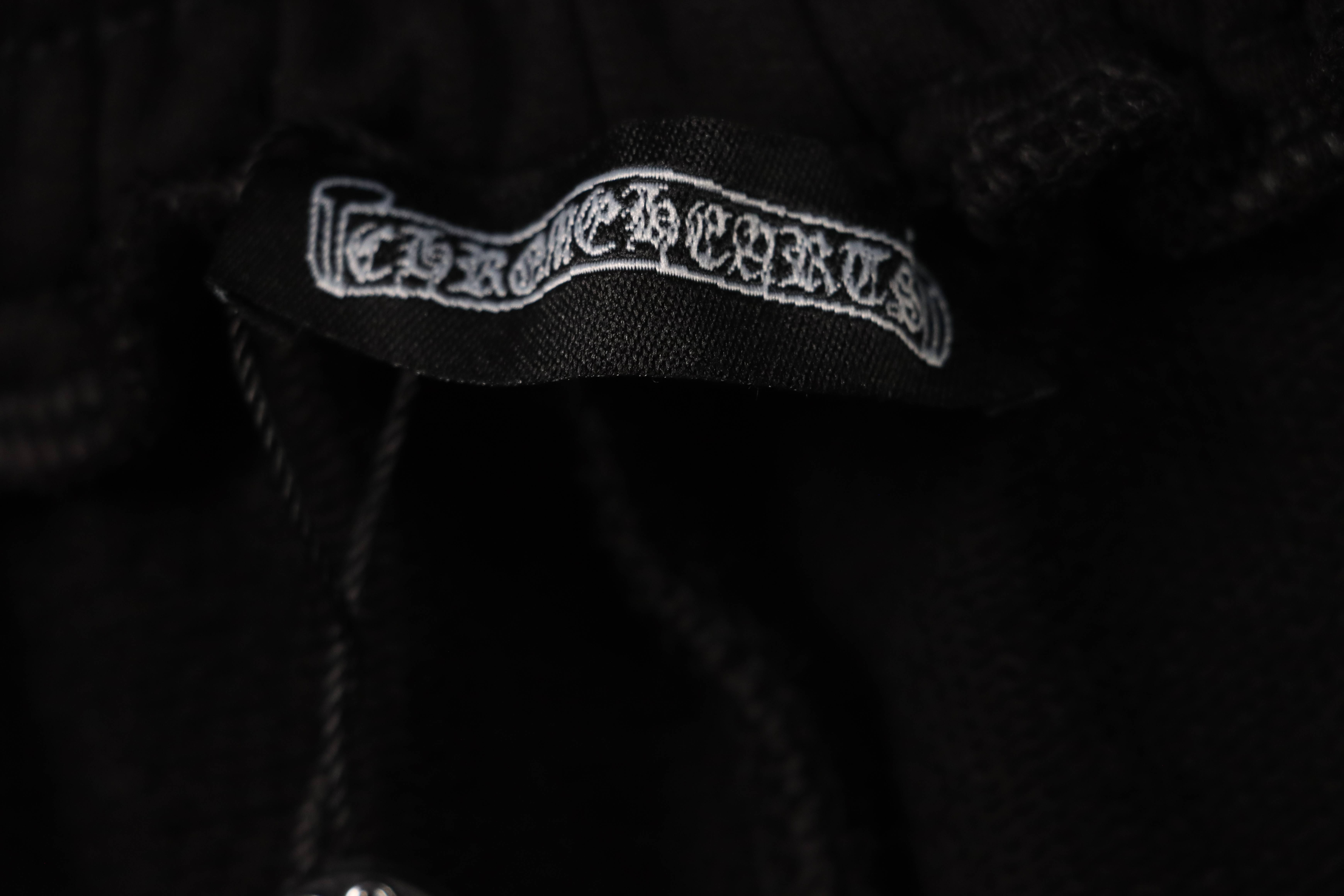 Top Quality Chrome Hearts Embroidered Cross Terry Shorts Black