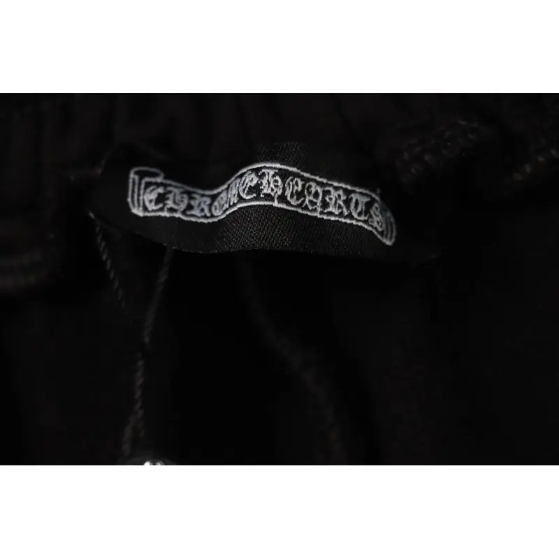 Top Quality Chrome Hearts Embroidered Cross Terry Shorts Black